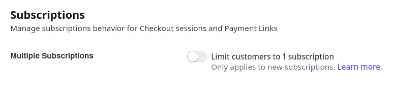 Screenshot Stripe dashboard